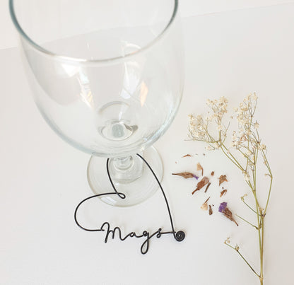 Personalized Wine Glass Charm