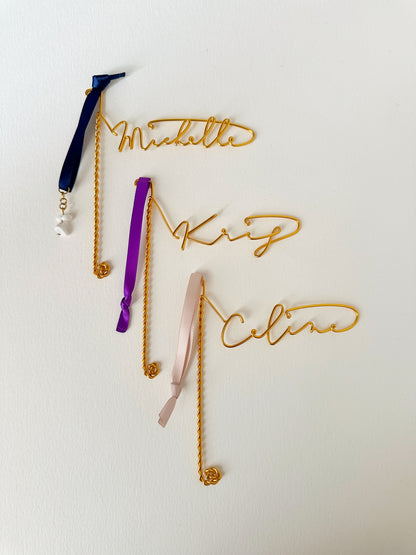 Personalized Horizontal Name Bookmark (Gold)