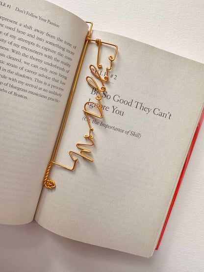 Personalized Vertical Name Bookmark (Gold)